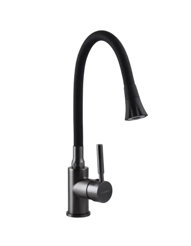 Смеситель для кухни с гибким изливом Globus Lux Lazer GLLR-0203SA-GP-B01 черный гофроизлив
