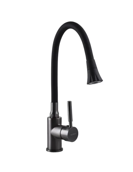 Смеситель для кухни с гибким изливом Globus Lux Lazer GLLR-0203SA-GP-B01 черный гофроизлив