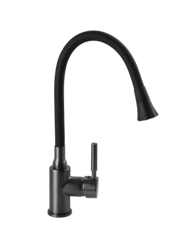 Смеситель для кухни с гибким изливом Globus Lux Lazer GLLR-0203SA-GP-B01 черный гофроизлив