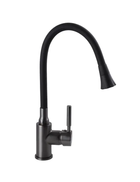 Смеситель для кухни с гибким изливом Globus Lux Lazer GLLR-0203SA-GP-B01 черный гофроизлив