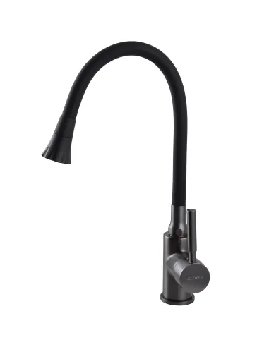 Смеситель для кухни с гибким изливом Globus Lux Lazer GLLR-0203SA-GP-B01 черный гофроизлив