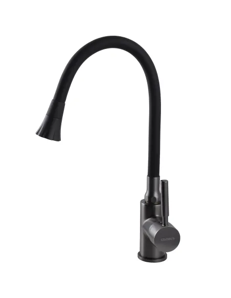 Смеситель для кухни с гибким изливом Globus Lux Lazer GLLR-0203SA-GP-B01 черный гофроизлив