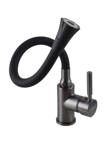 Смеситель для кухни с гибким изливом Globus Lux Lazer GLLR-0203SA-GP-B01 черный гофроизлив