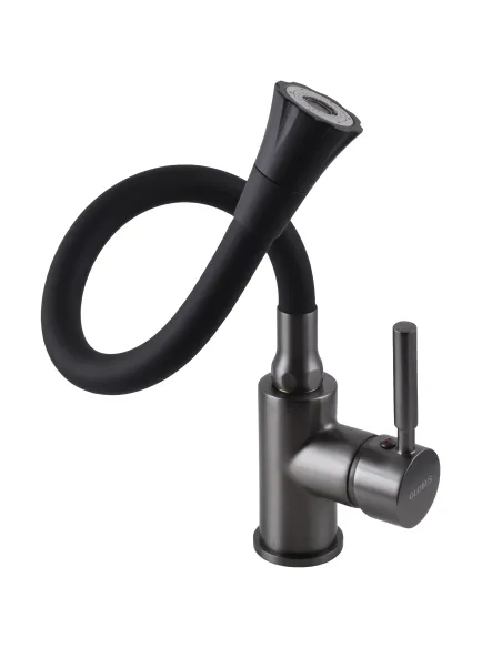 Смеситель для кухни с гибким изливом Globus Lux Lazer GLLR-0203SA-GP-B01 черный гофроизлив