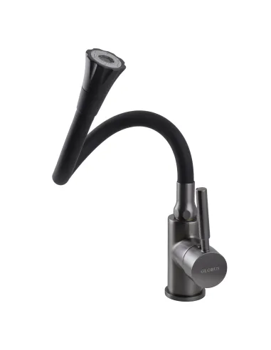 Смеситель для кухни с гибким изливом Globus Lux Lazer GLLR-0203SA-GP-B01 черный гофроизлив