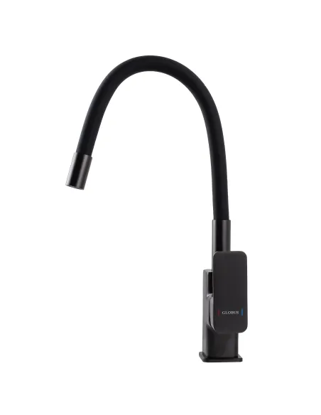 Смеситель для кухни с гибким изливом Globus Lux Milano GLM-203LR-11-GRAPHITE черный гофроизлив