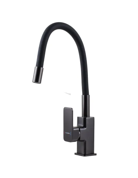 Смеситель для кухни с гибким изливом Globus Lux Milano GLM-203LR-11-GRAPHITE черный гофроизлив