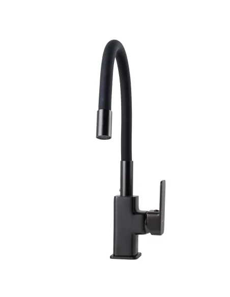 Смеситель для кухни с гибким изливом Globus Lux Milano GLM-203LR-11-GRAPHITE черный гофроизлив