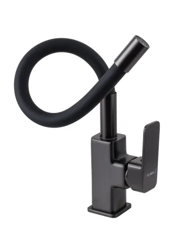 Смеситель для кухни с гибким изливом Globus Lux Milano GLM-203LR-11-GRAPHITE черный гофроизлив