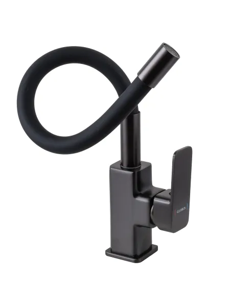 Смеситель для кухни с гибким изливом Globus Lux Milano GLM-203LR-11-GRAPHITE черный гофроизлив