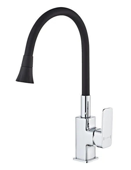 Смеситель для кухни с гибким изливом Globus Lux Milano GLM-0203LA-B01 черный гофроизлив