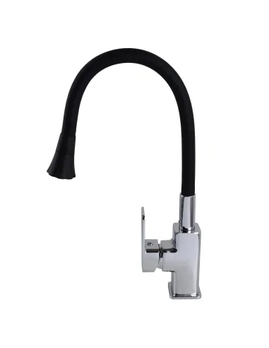 Змішувач для кухні з гнучким виливом Globus Lux Milano GLM-0203LA-B01 чорний гофровилив