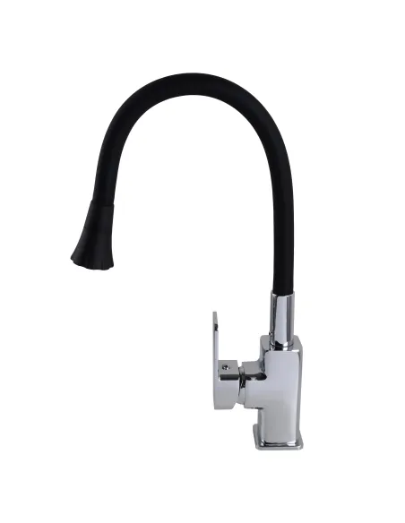 Смеситель для кухни с гибким изливом Globus Lux Milano GLM-0203LA-B01 черный гофроизлив