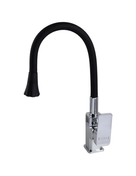 Змішувач для кухні з гнучким виливом Globus Lux Milano GLM-0203LA-B01 чорний гофровилив