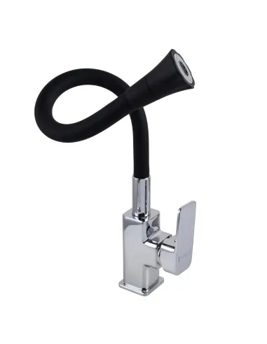 Смеситель для кухни с гибким изливом Globus Lux Milano GLM-0203LA-B01 черный гофроизлив