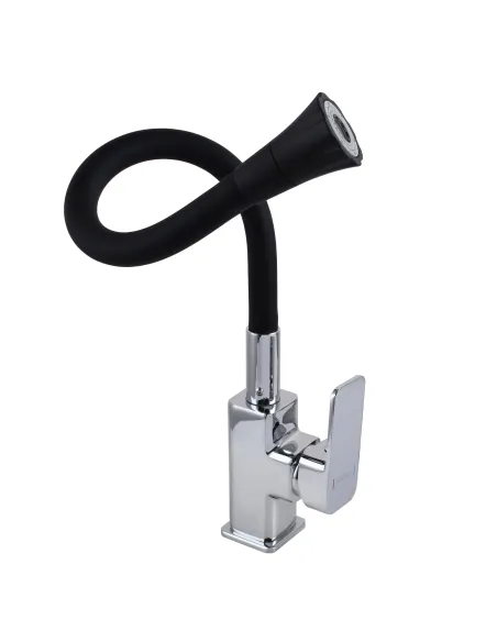 Смеситель для кухни с гибким изливом Globus Lux Milano GLM-0203LA-B01 черный гофроизлив