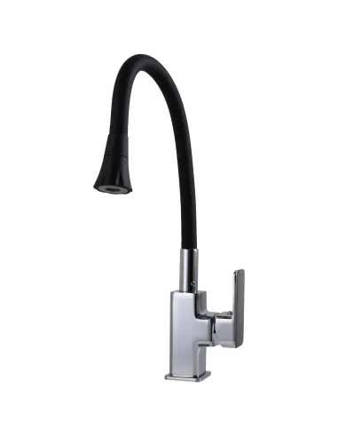 Змішувач для кухні з гнучким виливом Globus Lux Milano GLM-0203LA-B01 чорний гофровилив
