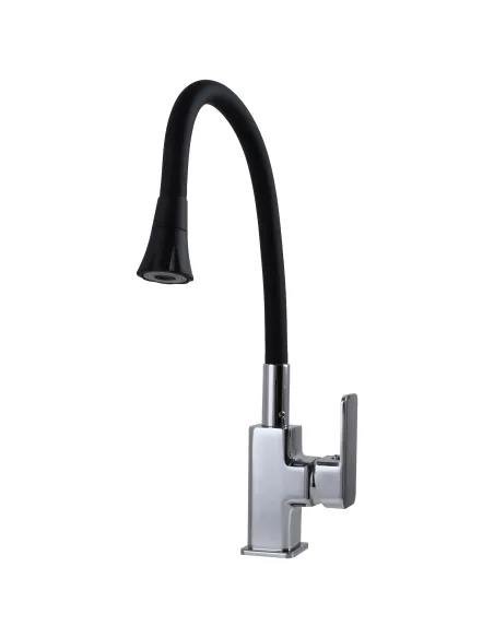 Смеситель для кухни с гибким изливом Globus Lux Milano GLM-0203LA-B01 черный гофроизлив