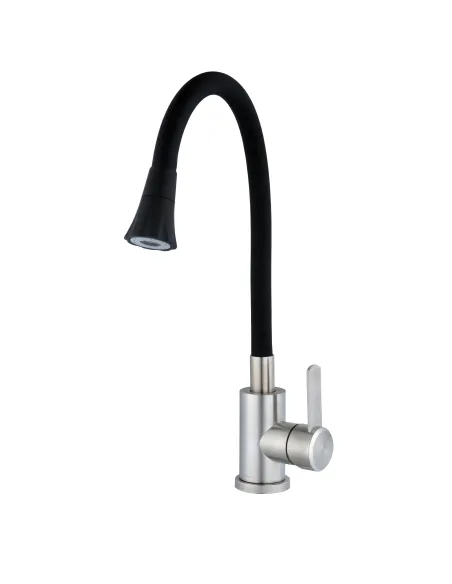 Смеситель для кухни с гибким изливом Globus Lux Wien SBT2-203SA-B01 черный гофроизлив