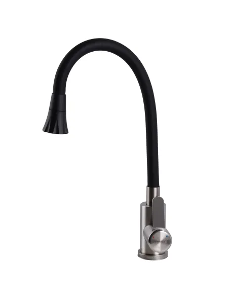 Смеситель для кухни с гибким изливом Globus Lux Wien SBT2-203SA-B01 черный гофроизлив