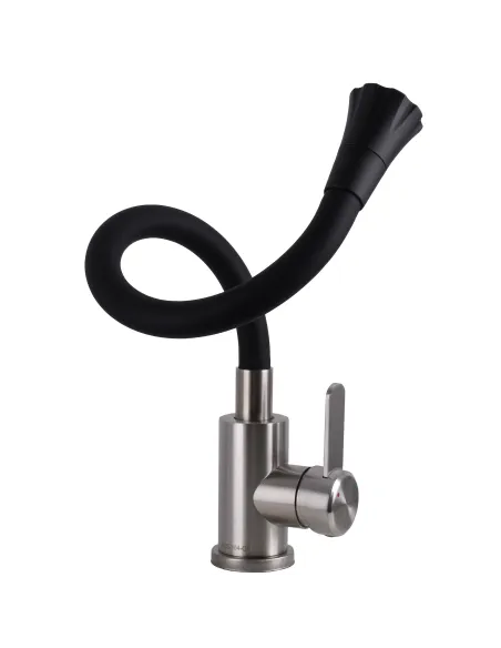 Змішувач для кухні з гнучким виливом Globus Lux Wien SBT2-203SA-B01 чорний гофровилив