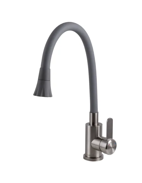 Змішувач для кухні з гнучким виливом Globus Lux Wien SBT2-203SA-G03 сірий гофровилив