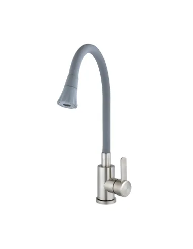 Змішувач для кухні з гнучким виливом Globus Lux Wien SBT2-203SA-G03 сірий гофровилив