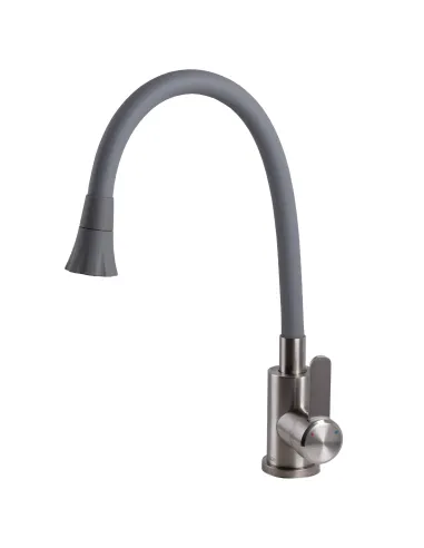Смеситель для кухни с гибким изливом Globus Lux Wien SBT2-203SA-G03 серый гофроизлив