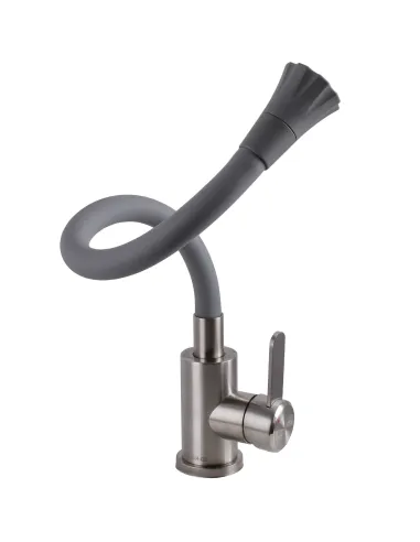Смеситель для кухни с гибким изливом Globus Lux Wien SBT2-203SA-G03 серый гофроизлив