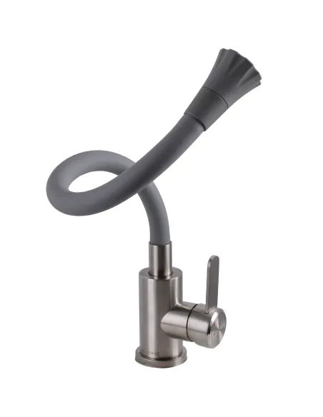 Смеситель для кухни с гибким изливом Globus Lux Wien SBT2-203SA-G03 серый гофроизлив