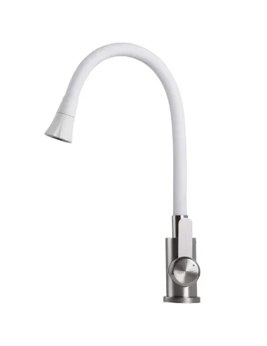 Змішувач для кухні з гнучким виливом Globus Lux Wien SBT2-203SA-W07 білий гофровилив