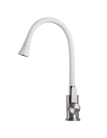 Смеситель для кухни с гибким изливом Globus Lux Wien SBT2-203SA-W07 белый гофроизлив