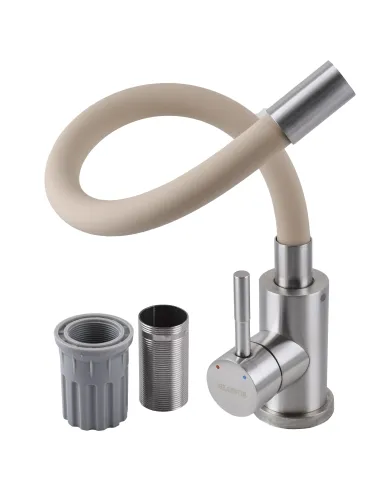 Смеситель для кухни с гибким изливом Globus Lux Alpen SBT1-203S-BG15 бежевый гофроизлив