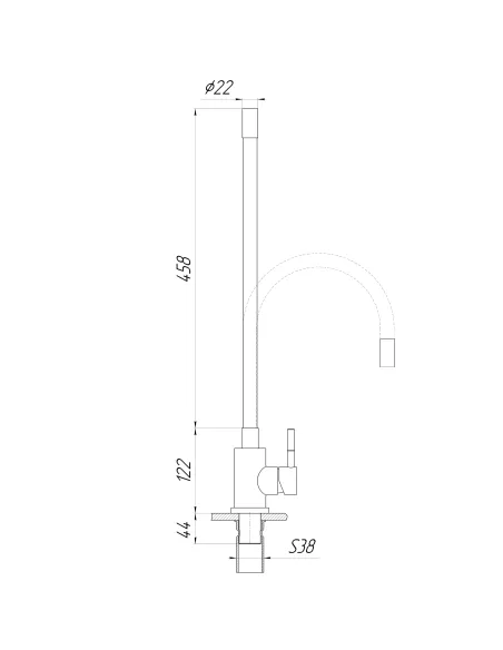 Смеситель для кухни с гибким изливом Globus Lux Alpen SBT1-203S-BG15 бежевый гофроизлив