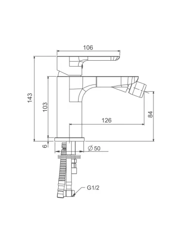 Змішувач для біде одноважільний Gappo G5048, білий