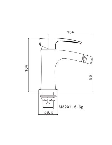 Смеситель для биде однорычажный Gappo G5007-6, черный