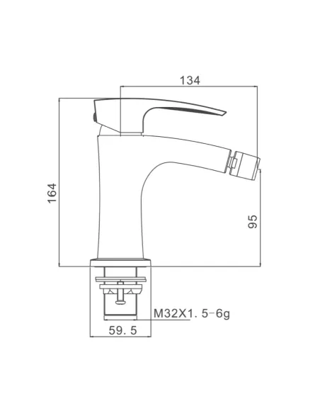 Змішувач для біде одноважільний Gappo G5007-3, золото