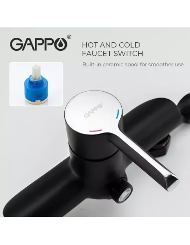 Набор для гигиенического душа со смесителем Gappo G2003-6, черный