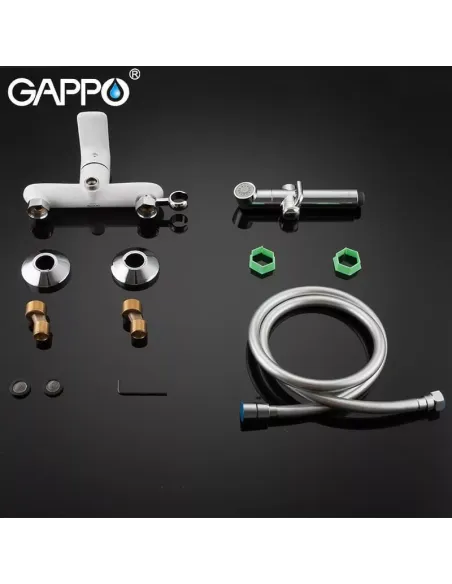 Набор для гигиенического душа со смесителем Gappo G2048-8, белый