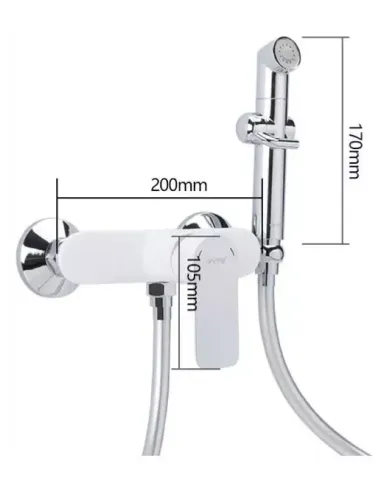 Набор для гигиенического душа со смесителем Gappo G2048-8, белый