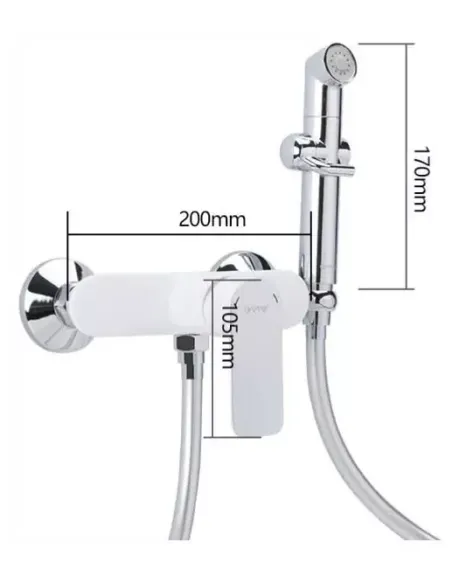 Набор для гигиенического душа со смесителем Gappo G2048-8, белый