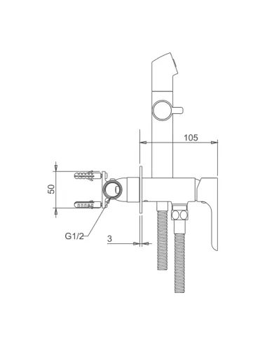 Набор для гигиенического душа со смесителем Gappo G7248-1, хром