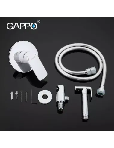 Набор для гигиенического душа со смесителем Gappo G7248, белый хром