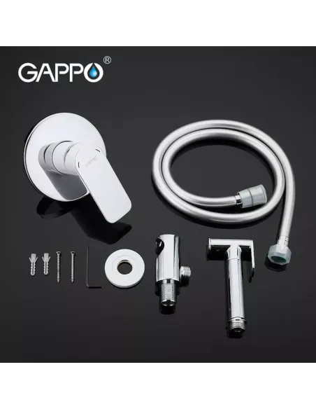 Набор для гигиенического душа со смесителем Gappo G7248, белый хром
