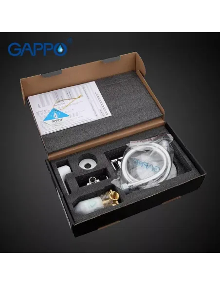 Набор для гигиенического душа со смесителем Gappo G7248, белый хром