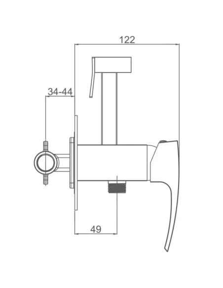 Набір для гігієнічного душу із змішувачем Gappo G7207-6, чорний