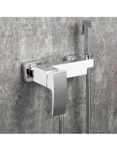 Набор для гигиенического душа со смесителем Gappo G2007-8, белый хром