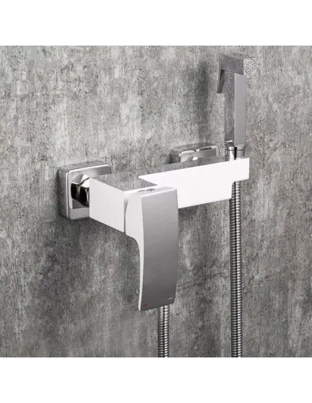 Набор для гигиенического душа со смесителем Gappo G2007-8, белый хром