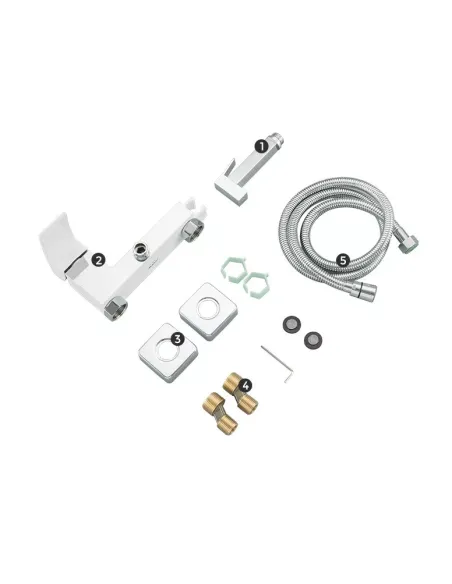 Набор для гигиенического душа со смесителем Gappo G2007-8, белый хром