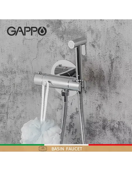 Набір для гігієнічного душу із змішувачем Gappo G7290, з термостатом та гачком